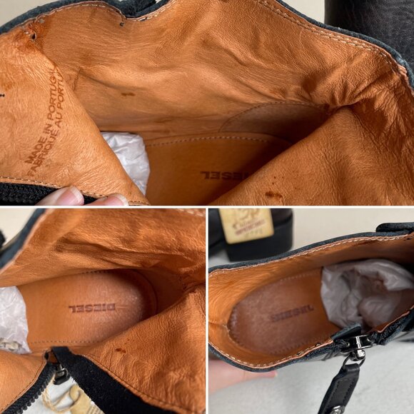 New Diesel Roxydoo Distressed Leather Boots Size 7.5 - Picture 14 of 16